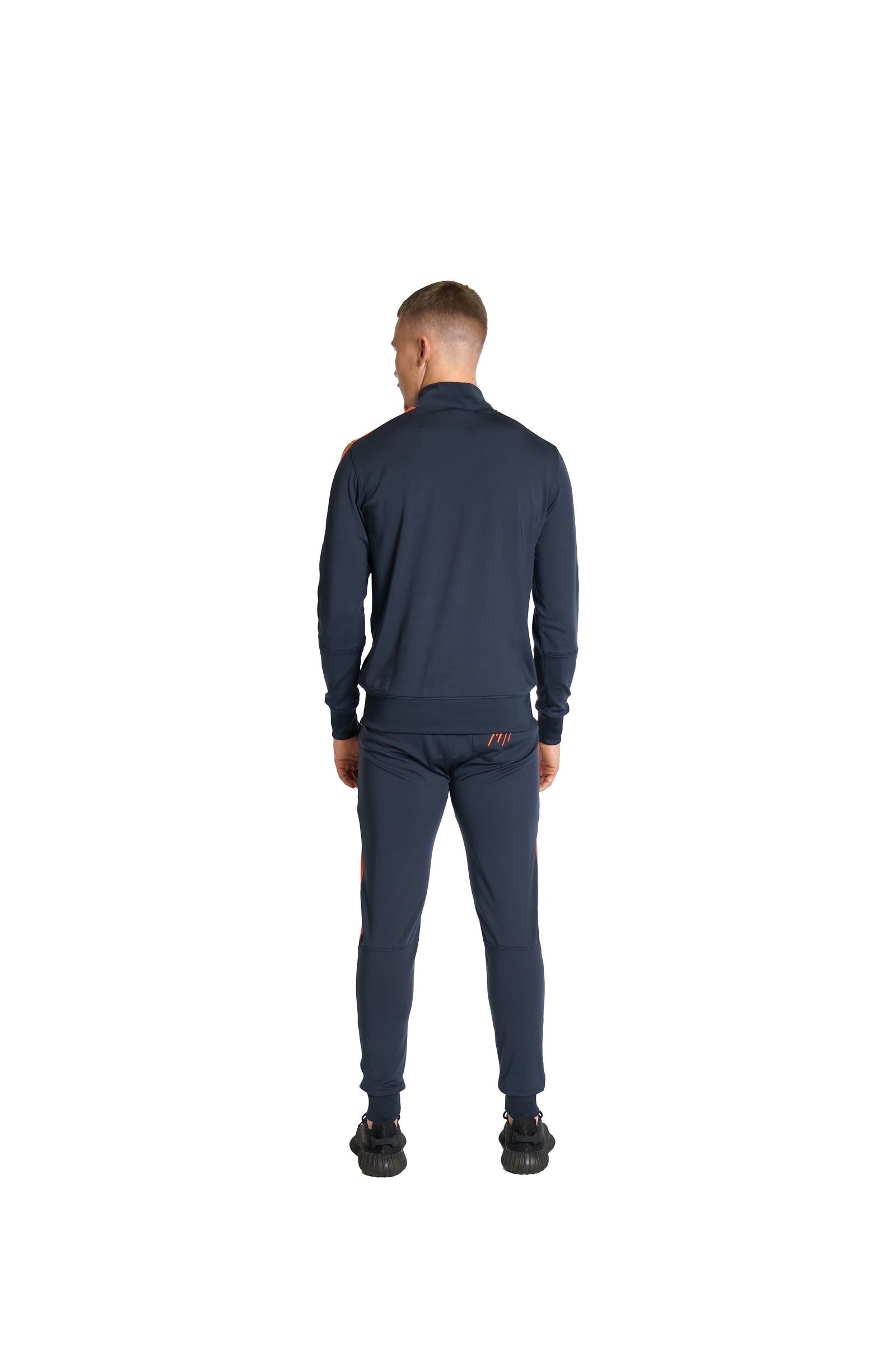 Malelions Sport Transfer Quarter Zip Tracksuit | Navy/Orange