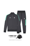  Malelions Sport Transfer Quarter Zip Tracksuit | Anthra/Turquoise