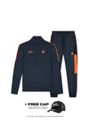  Malelions Sport Transfer Quarter Zip Tracksuit | Navy/Orange