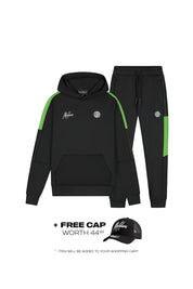Malelions Sport Transfer Hooded Tracksuit | Black/Green