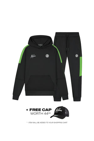 Malelions Sport Transfer Hooded Tracksuit | Black/Green