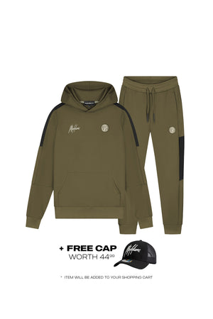 Malelions Sport Transfer Hooded Tracksuit | Army/Black