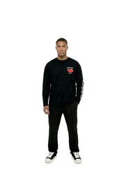 Malelions Men Raspberry Longsleeve T-Shirt | Black