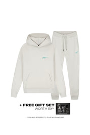 Malelions Men Split Tracksuit | Light Grey/Turquoise