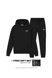 Malelions Men Split Tracksuit | Black/Red