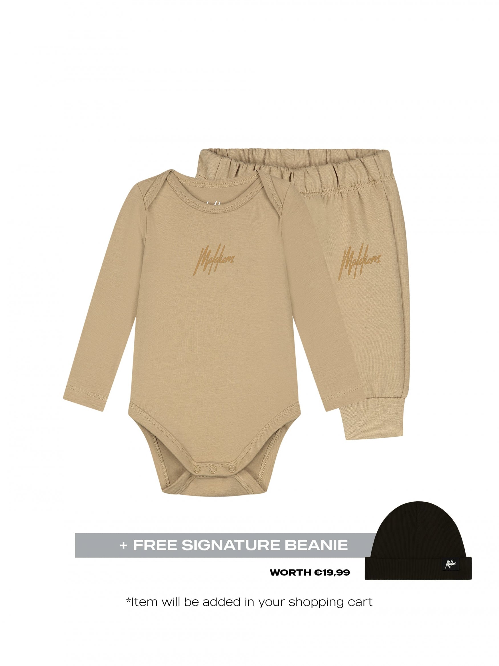  Malelions Baby Bodysuit Pants Set | Beige