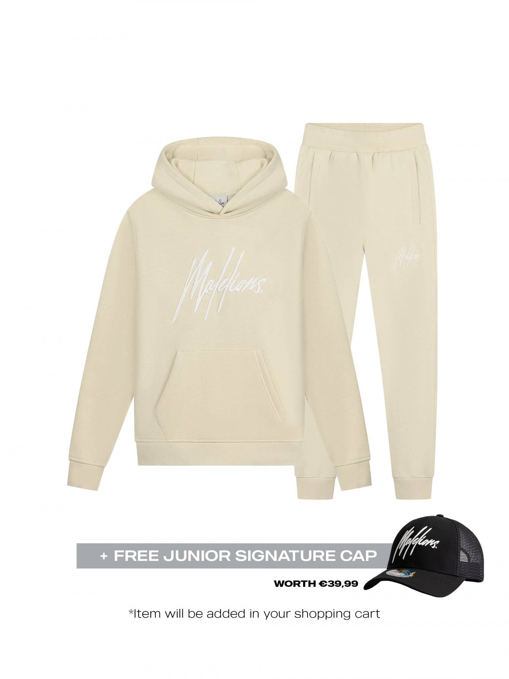  Malelions Junior Girls Essentials Tracksuit | Beige