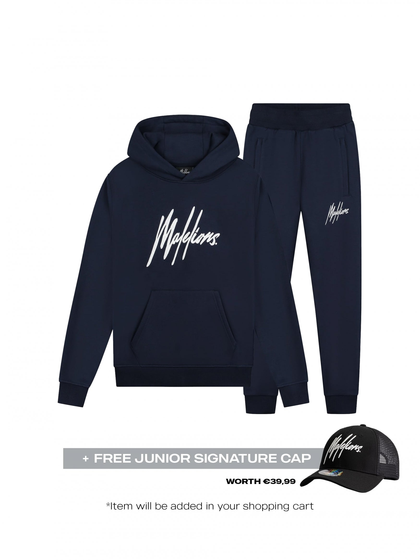  Malelions Junior Essentials Tracksuit | Navy/White