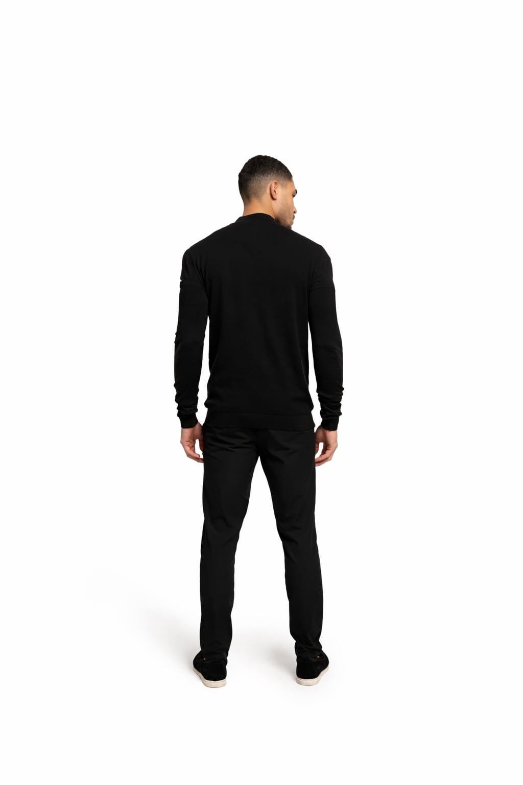 Malelions Men Knitted Quarter Zip | Black