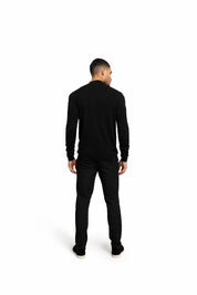 Malelions Men Knitted Quarter Zip | Black