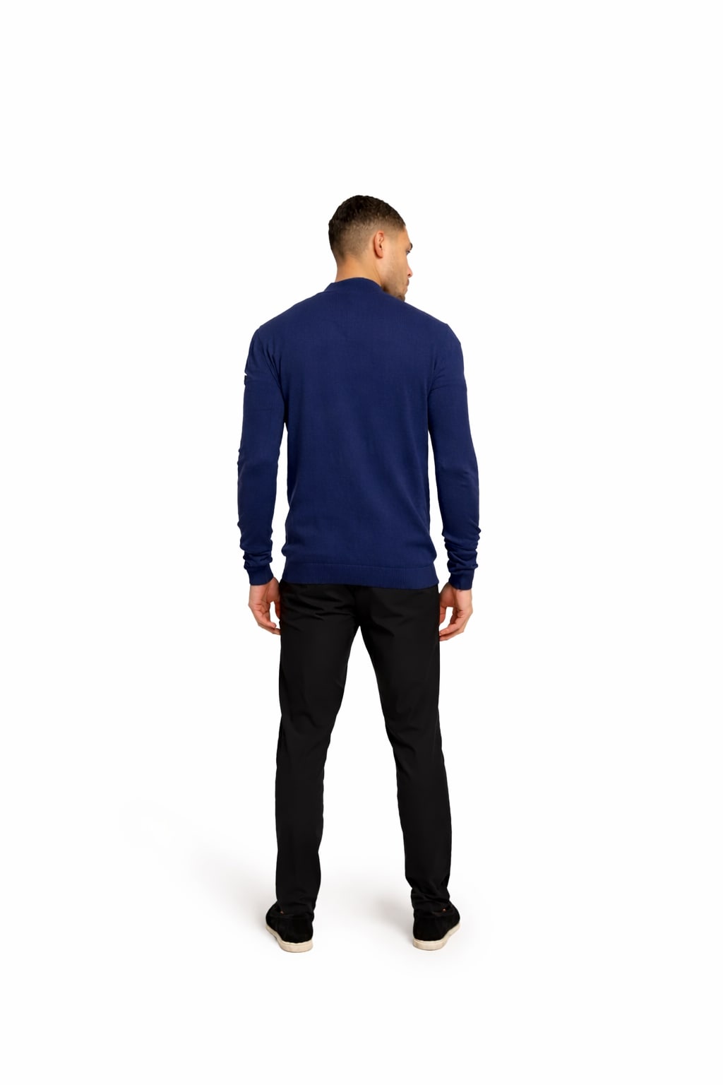 Malelions Men Knitted Quarter Zip | Navy