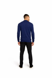 Malelions Men Knitted Quarter Zip | Navy