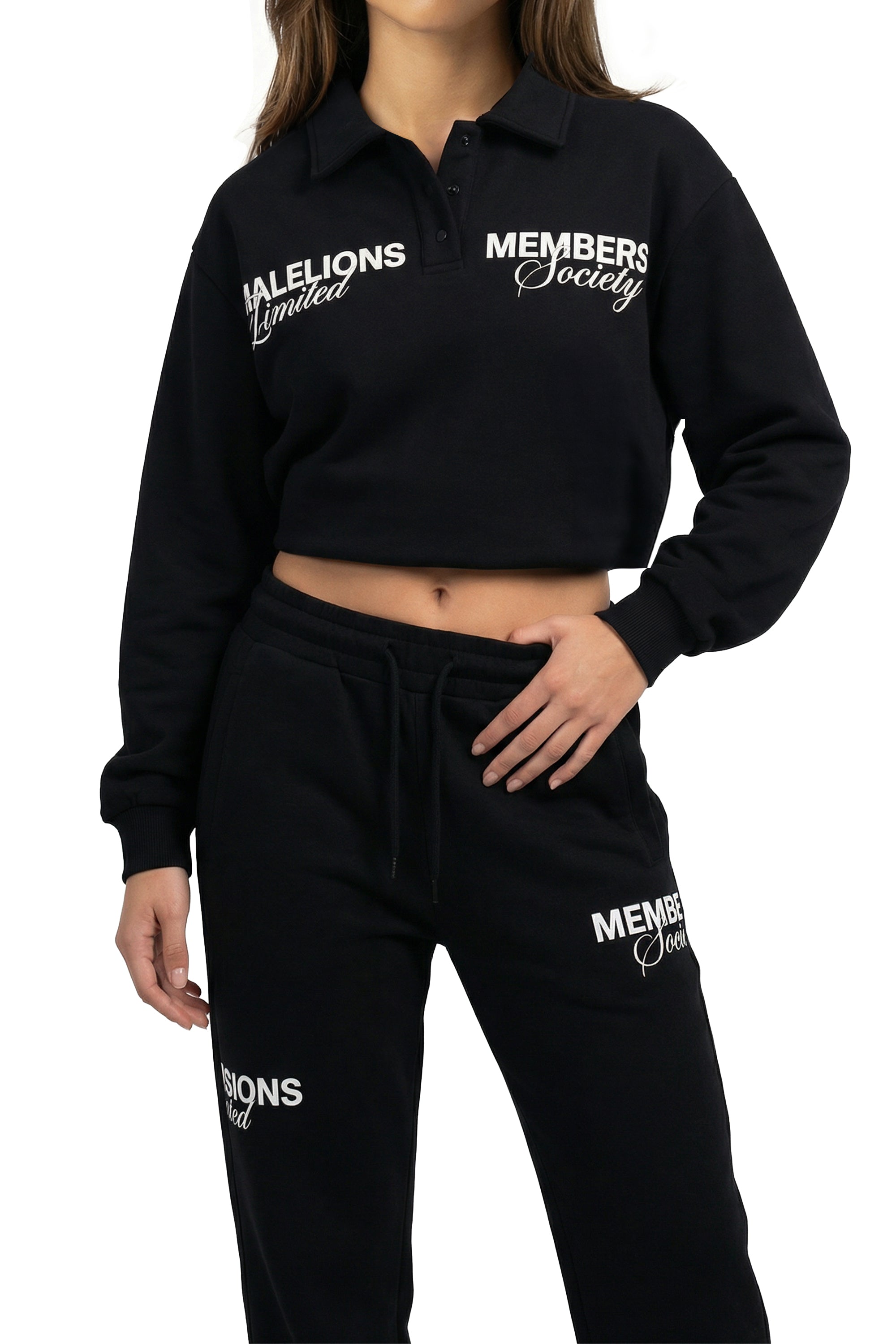 Malelions Women Members Society Polo Sweater | Black