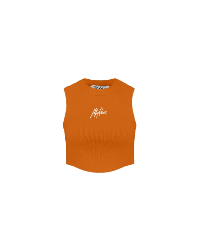  Malelions Women Signature Crop Top | Orange/Black