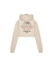 Malelions Women Cropped Globe Hoodie | Beige/Mauve