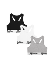 Malelions Women Bralette 3-Pack | White/Grey/Black