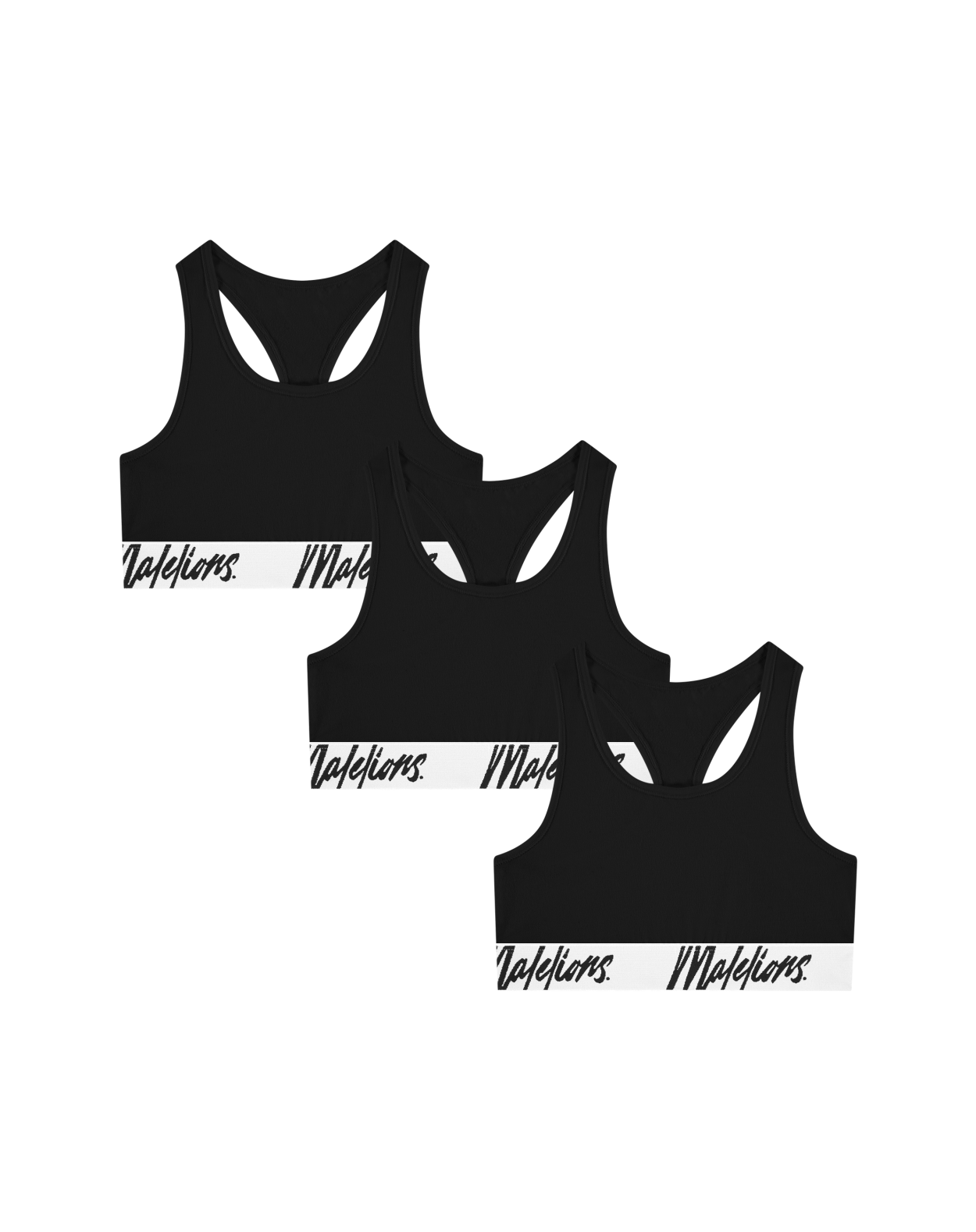 Malelions Women Bralette 3-Pack | Black