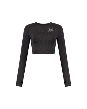 Malelions Women Sport Seamless Crop Top | Black