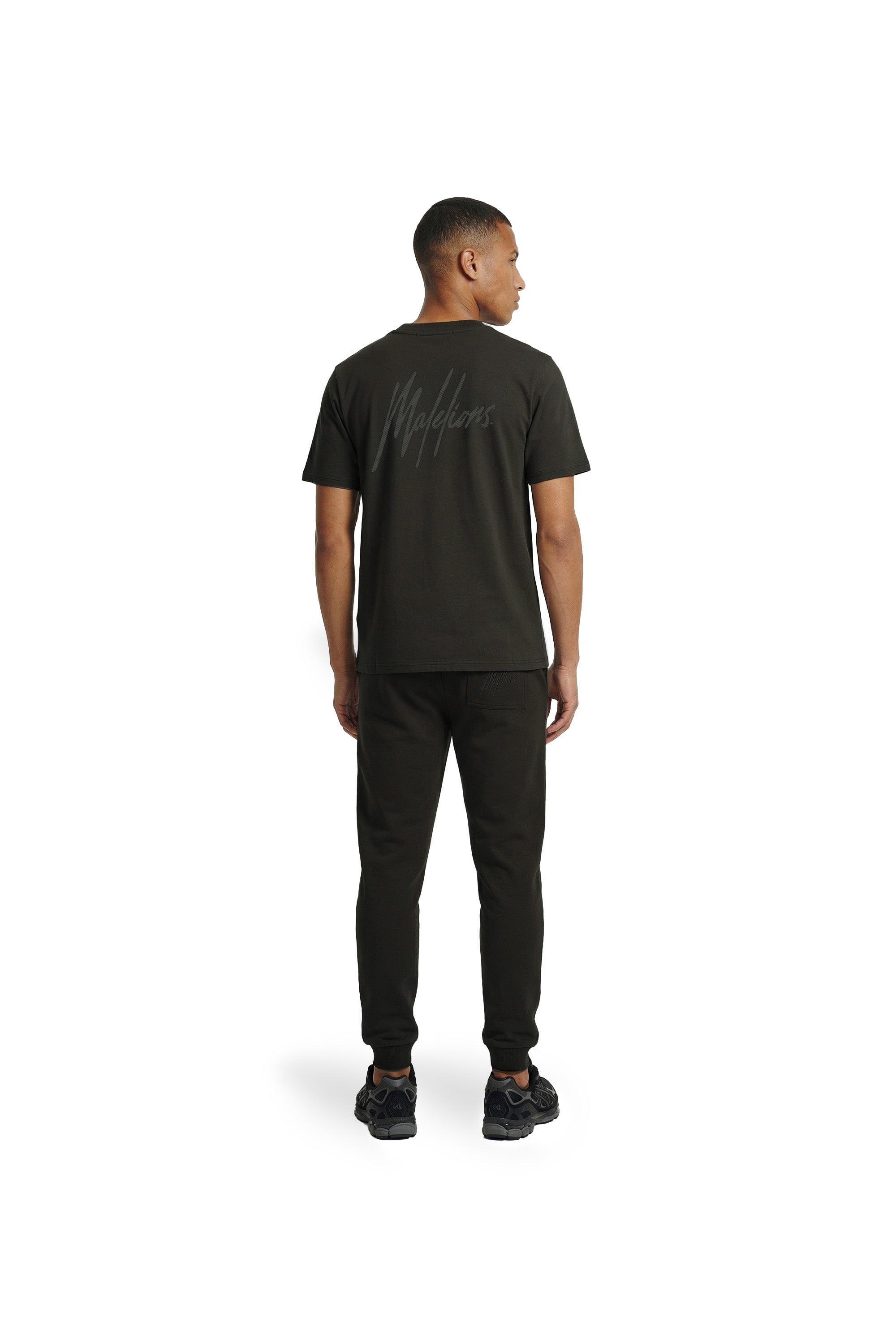 Malelions Men Striped Signature T-Shirt | Vintage Green