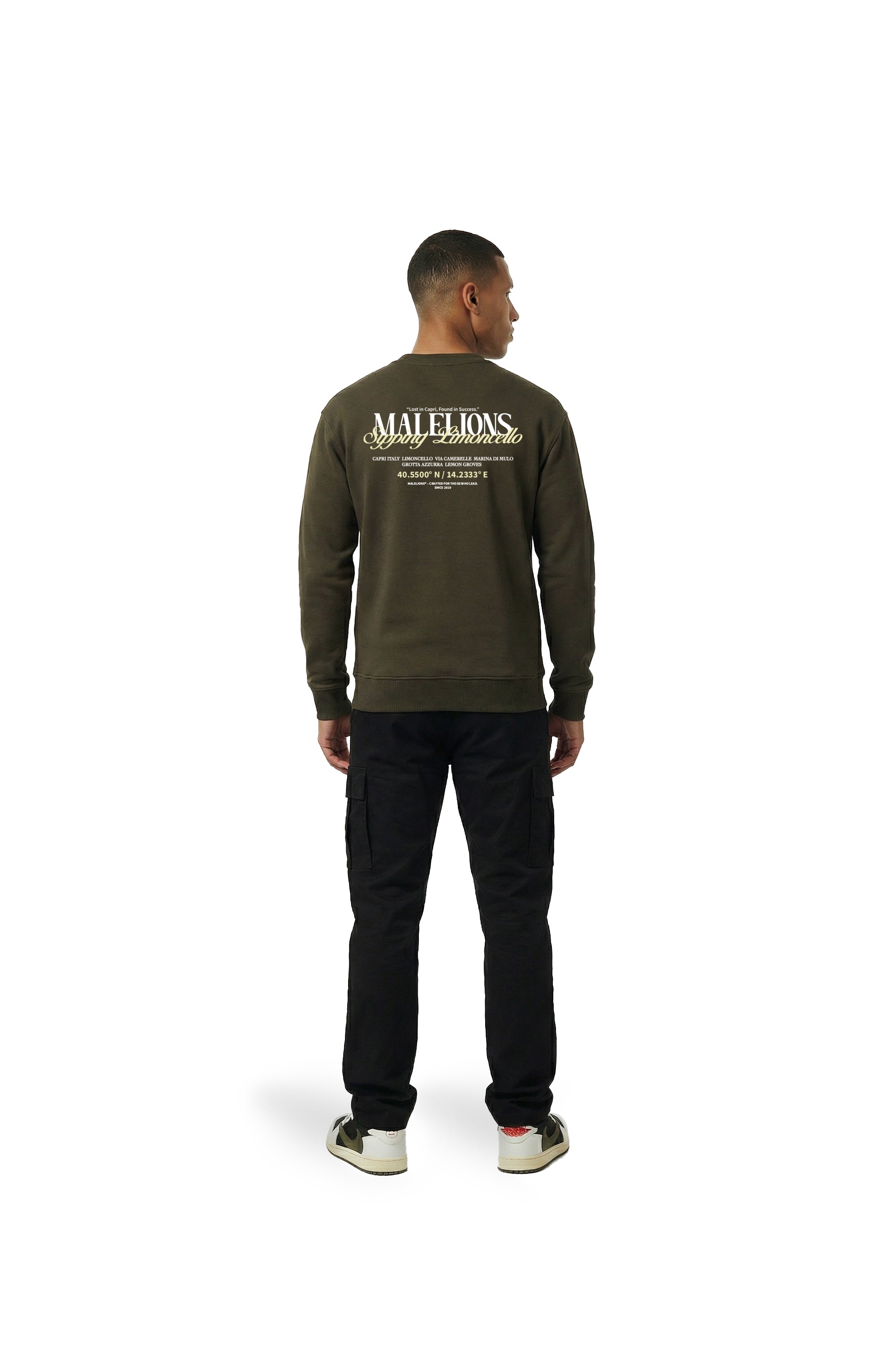 Malelions Men Sipping Limoncello Sweater | Vintage Green