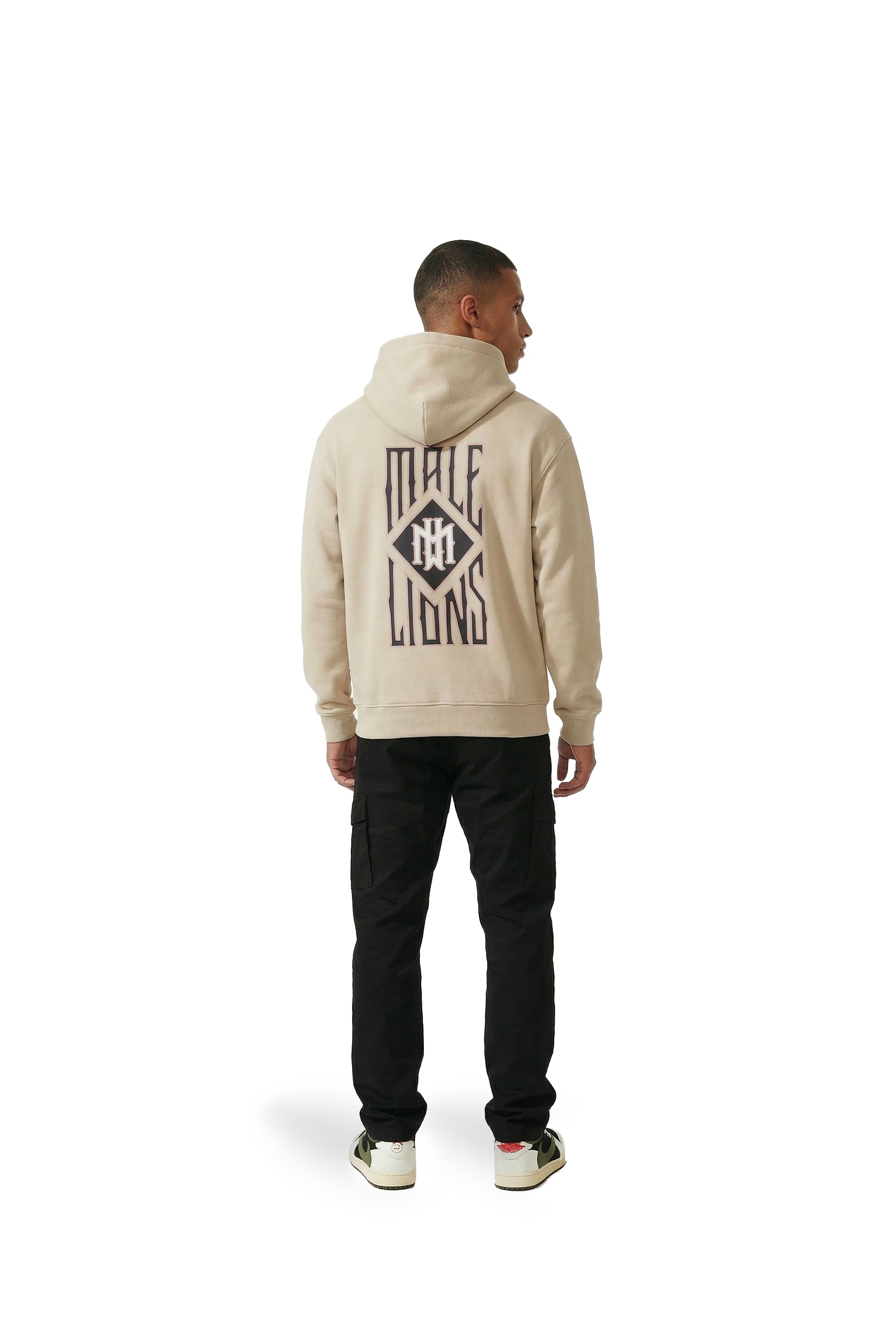Malelions Men Gothic Tile Hoodie | Light Taupe