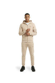 Malelions Men Captain Zip Hoodie | Light Taupe