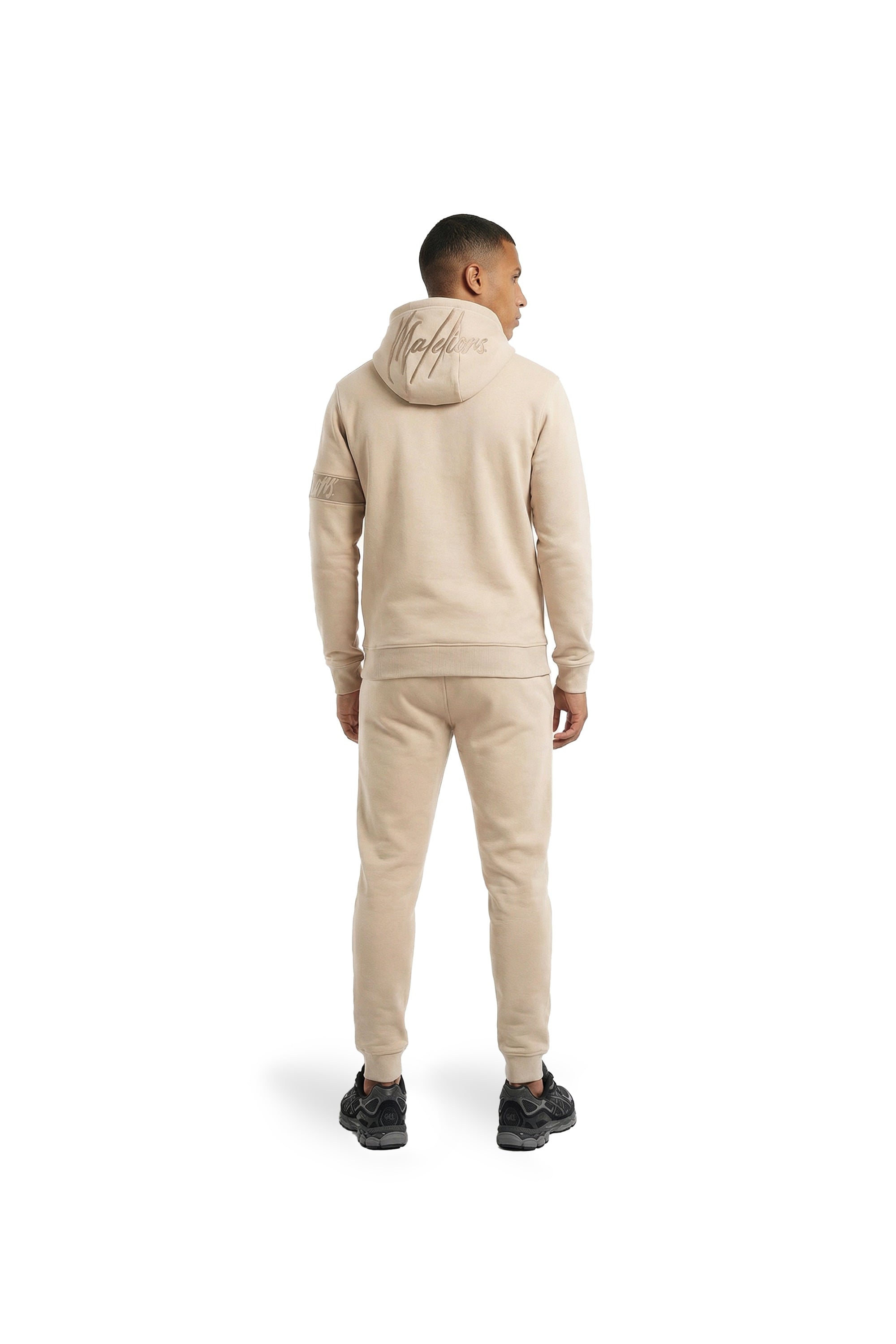 Malelions Men Captain Zip Hoodie | Light Taupe