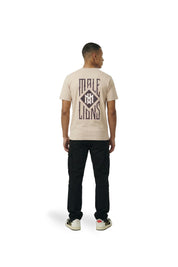 Malelions Men Gothic Tile T-Shirt | Light Taupe
