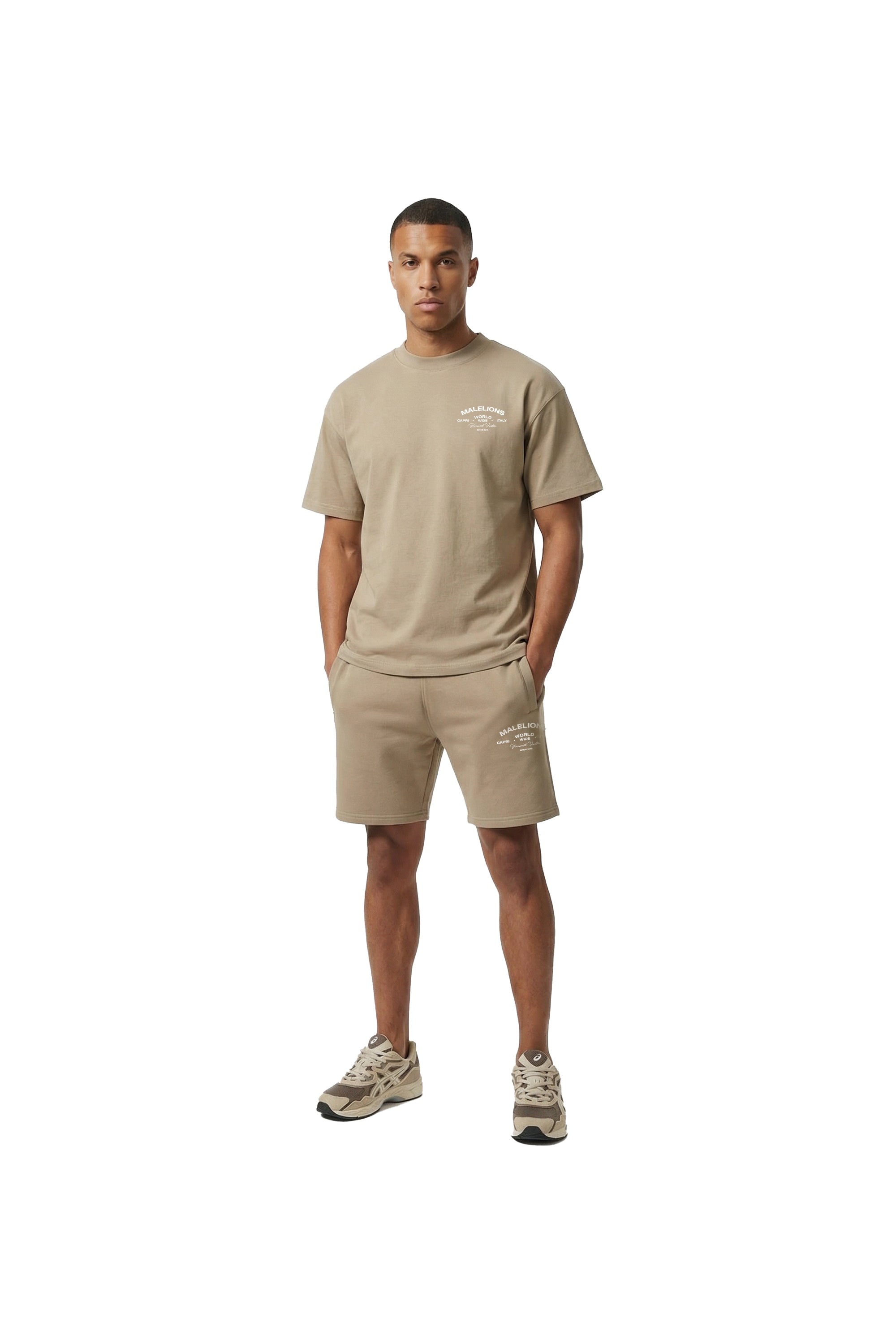 Malelions Men Permanent Vacation T-Shirt | Sage Brown