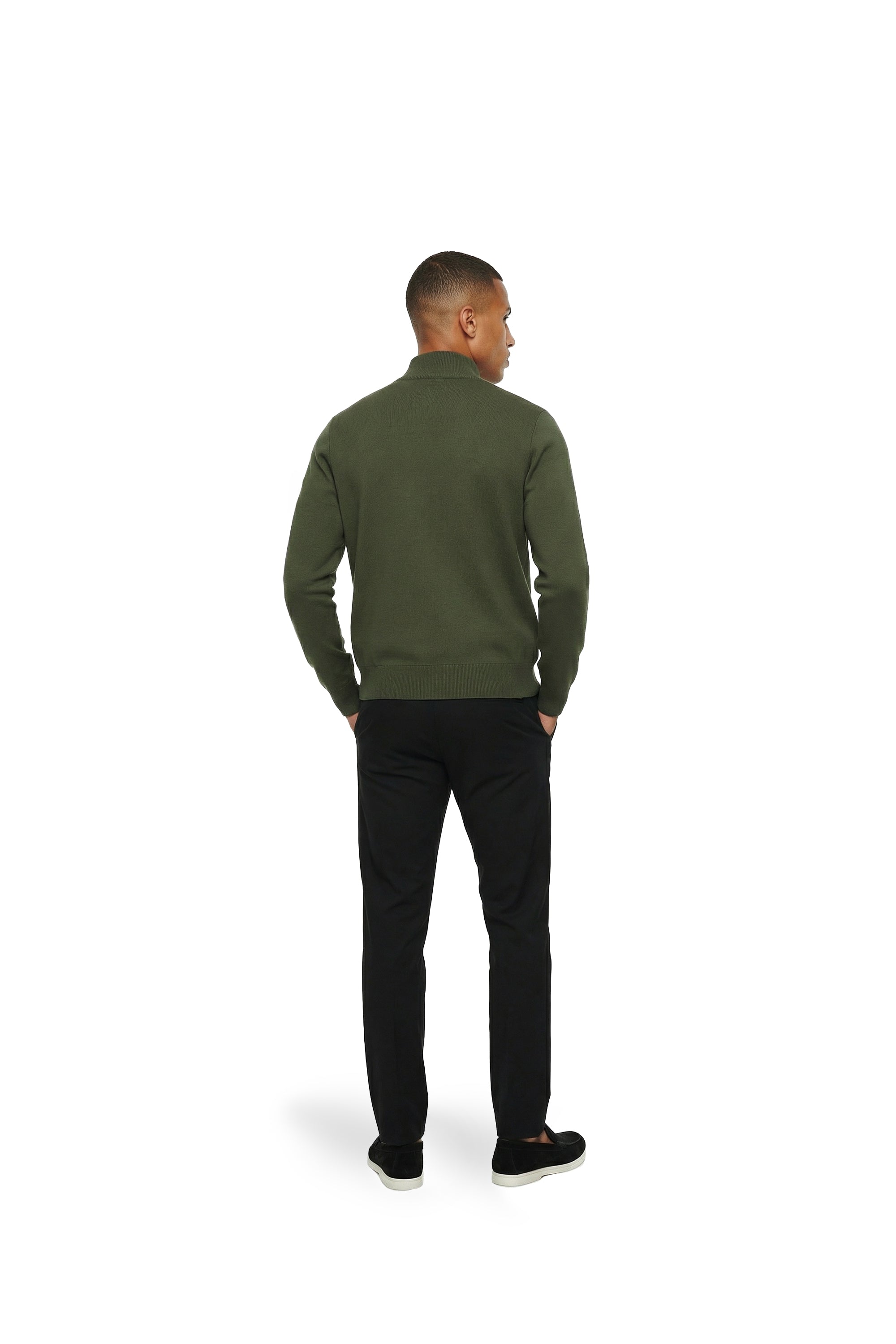 Malelions Men Knitted Hybrid Jacket | Vintage Green