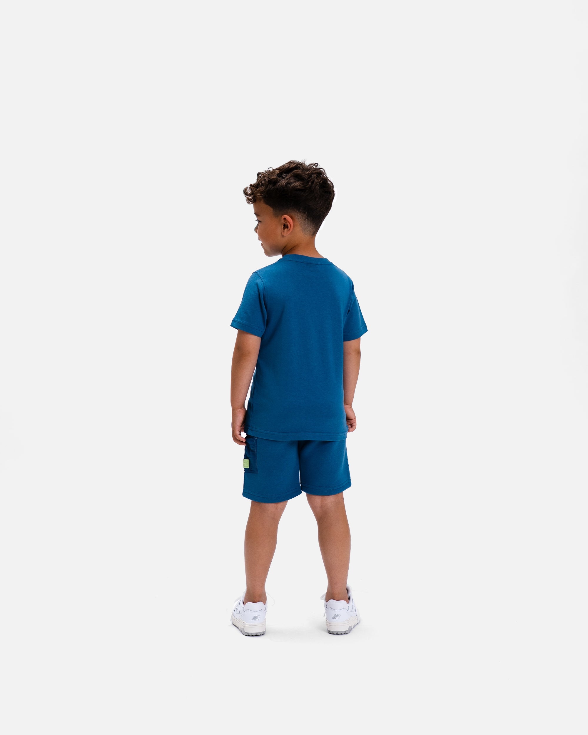 Malelions Junior Nylon Pocket T-Shirt Indigo/Mint Malelions