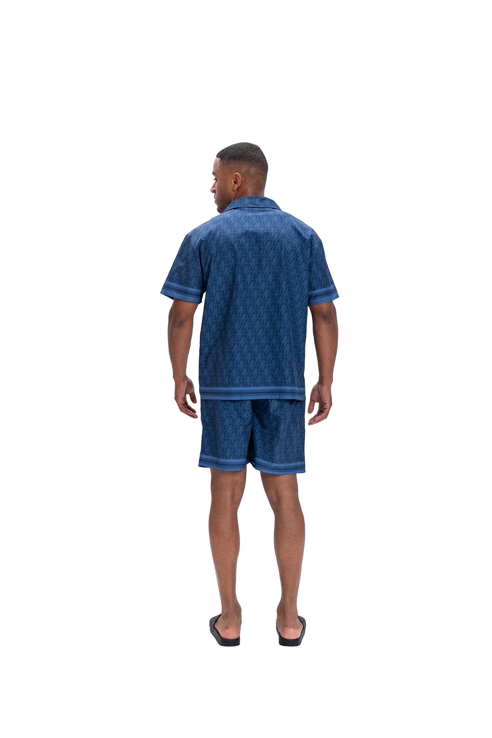 Malelions Men Monogram Shirt | Navy