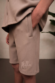 Malelions Junior Horizon Ribbed Shorts | Beige