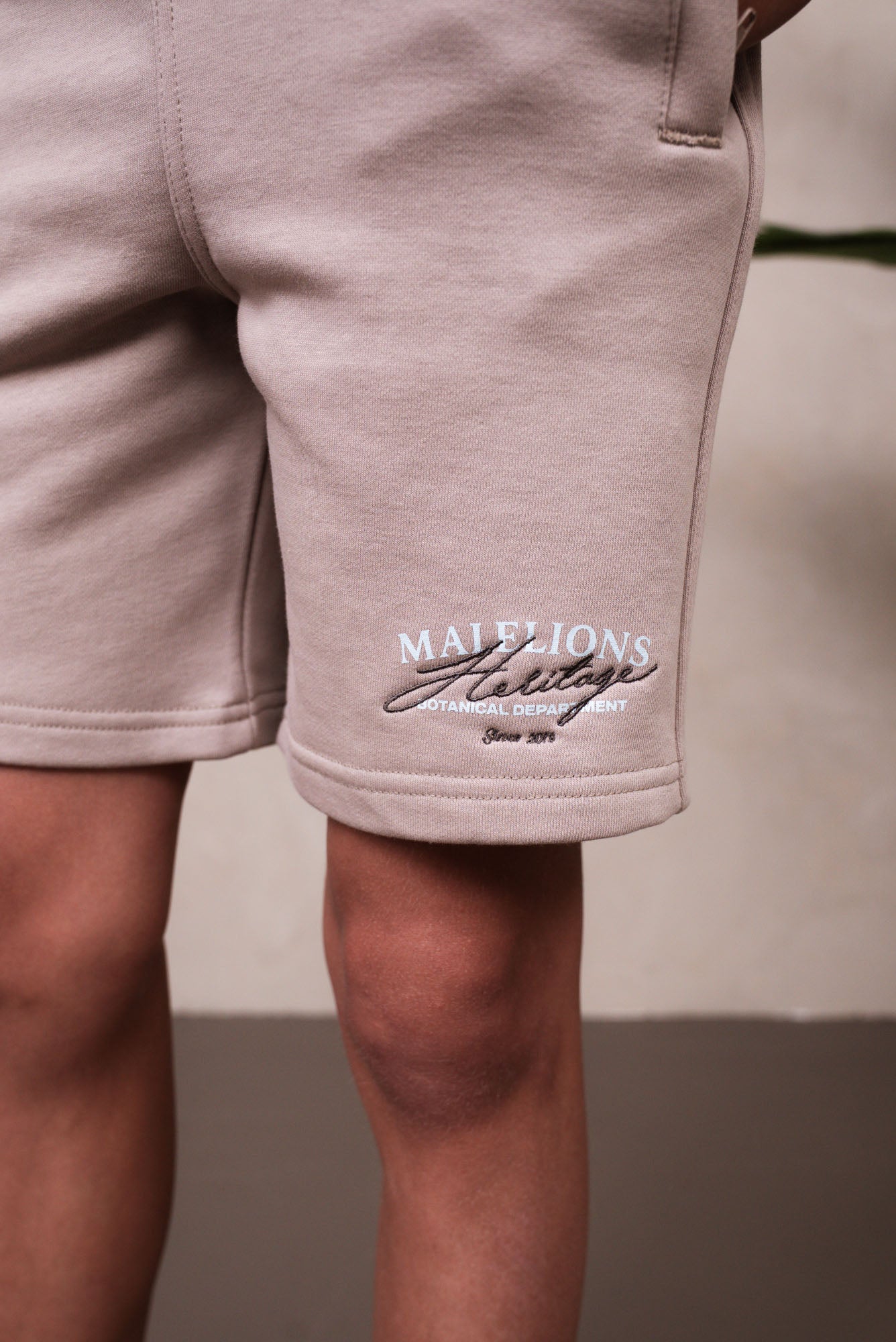 Malelions Junior Heritage Shorts | Dark Taupe