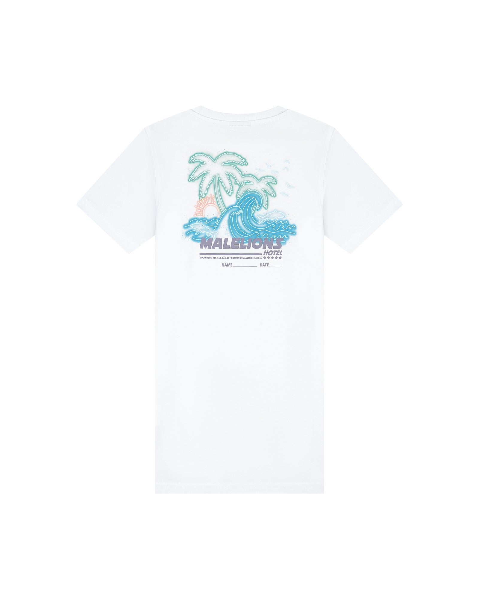 Malelions Junior Girls Paradise T-Shirt Dress | White/Vista Blue