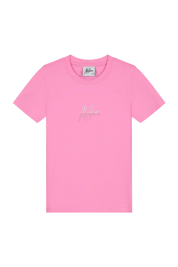 JG1_AW25_03_863_Malelions_Junior_Girls_Kiki_T-Shirt_Dark_Pink_Light_Pink_Front_875a6e2e-fb02-4b1f-845e-8e621ba301e7.jpg