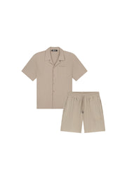 Malelions Junior Seersucker Set | Taupe
