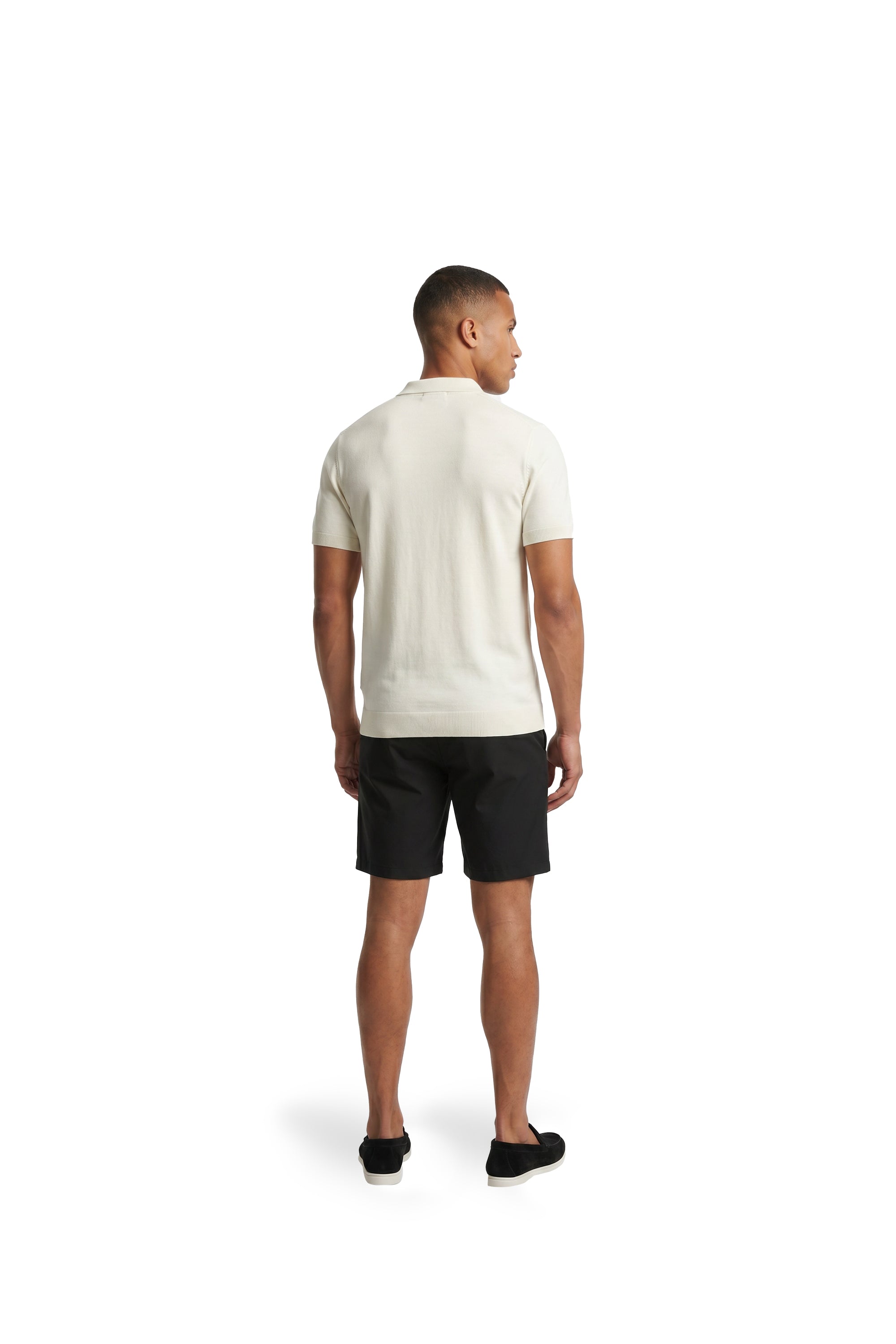 Malelions Men Knitted Zip Polo | Off-White