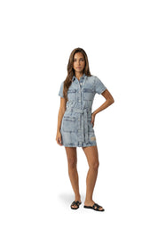 Malelions Women Denim Dress | Light Blue