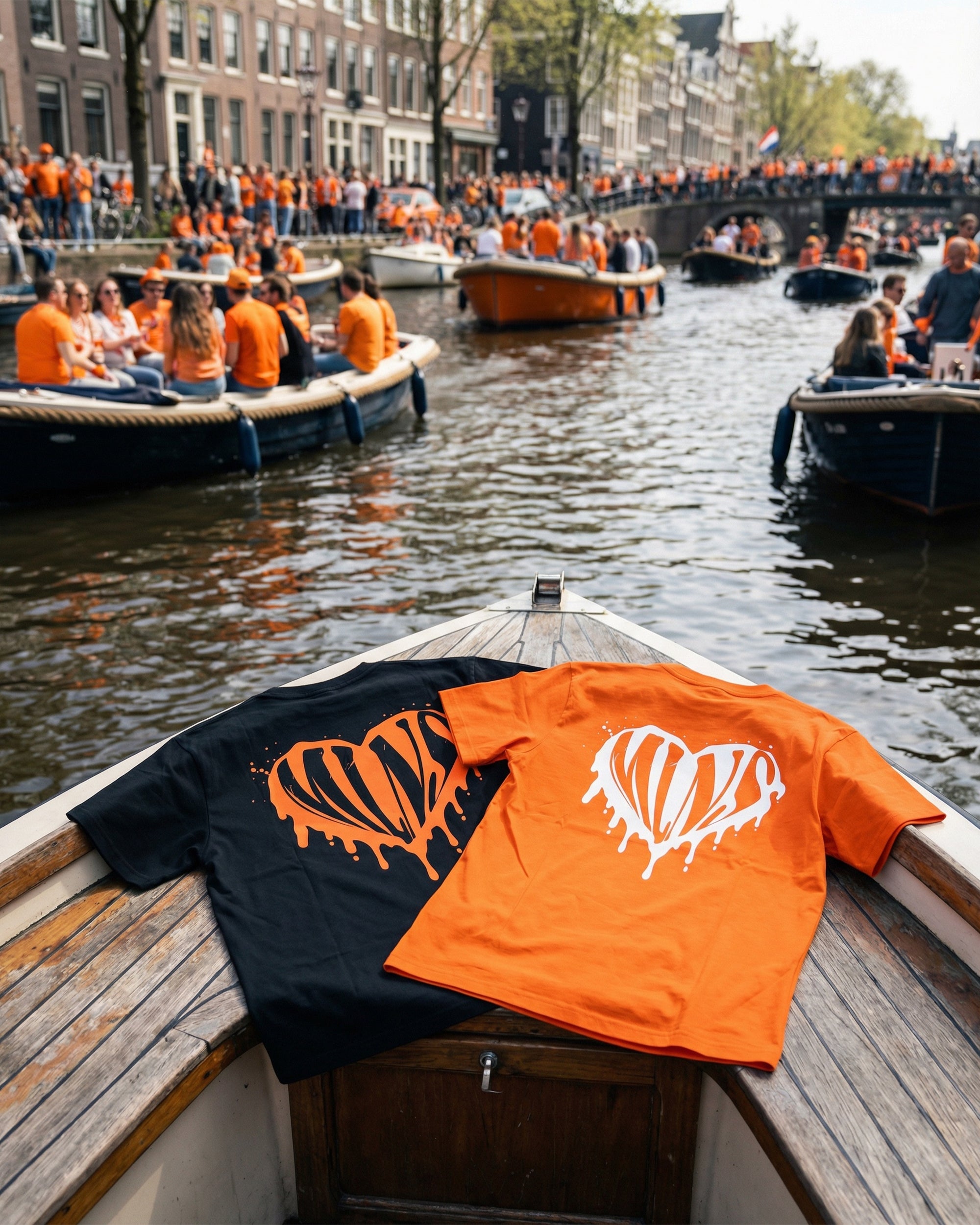 Malelions Men Dripped Heart T-Shirt - Orange - Malelions