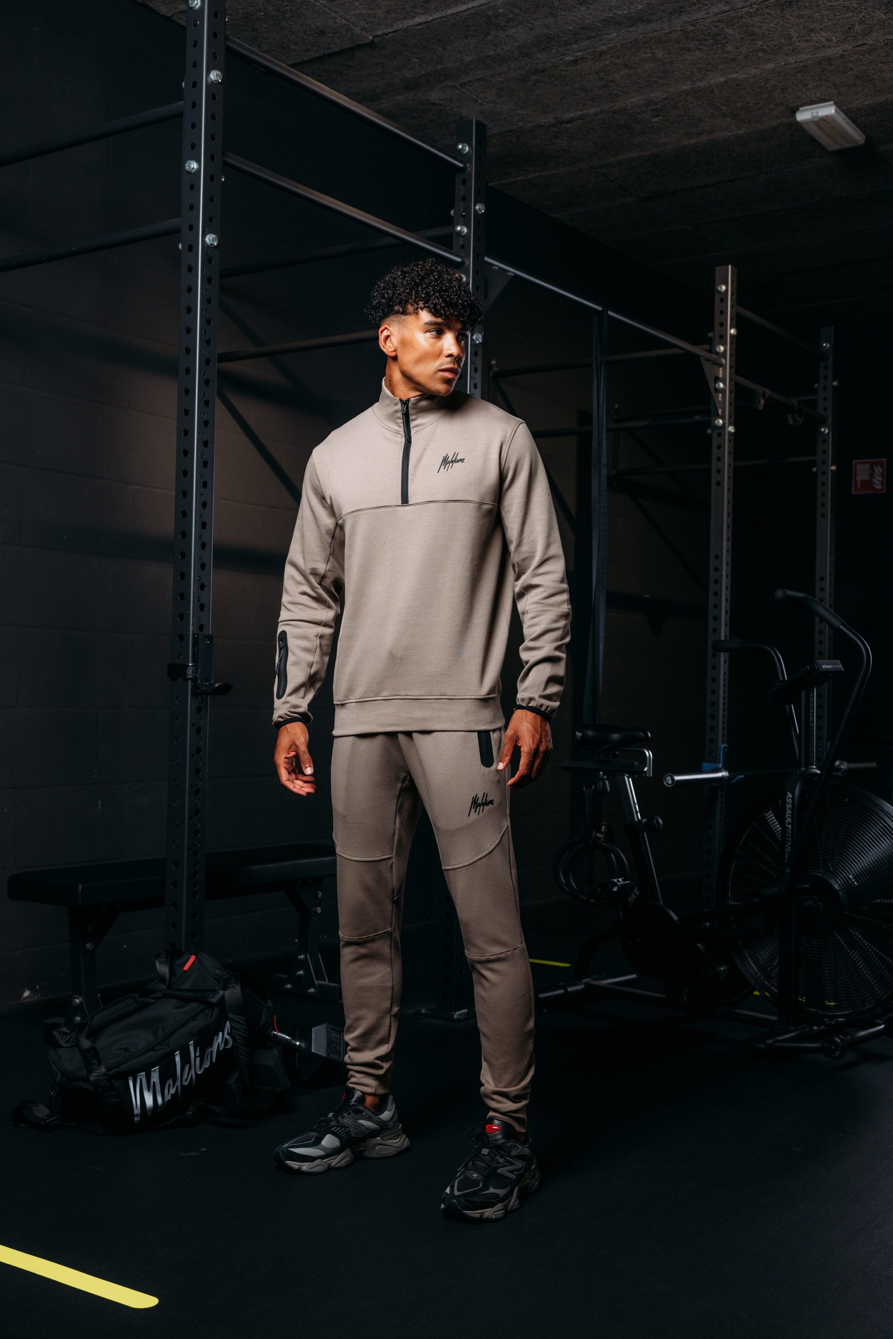 Malelions Sport Counter Half Zip | Taupe