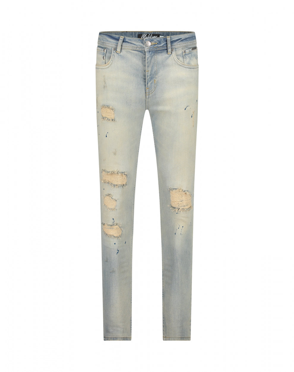 Malelions Men Stained Jeans | Light Blue