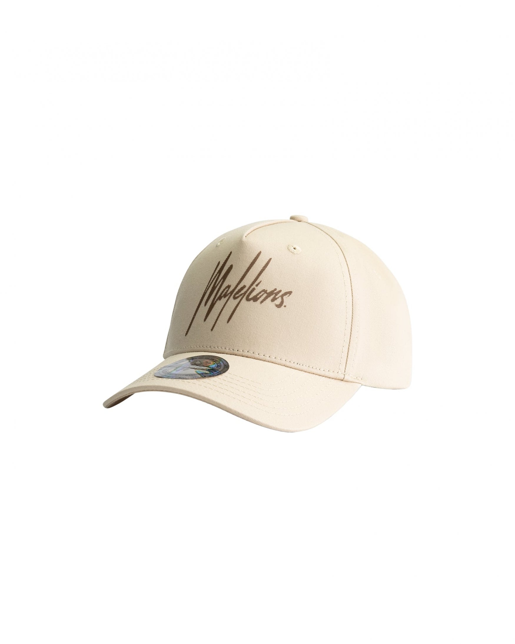  Malelions Men Striped Signature Cap | Beige