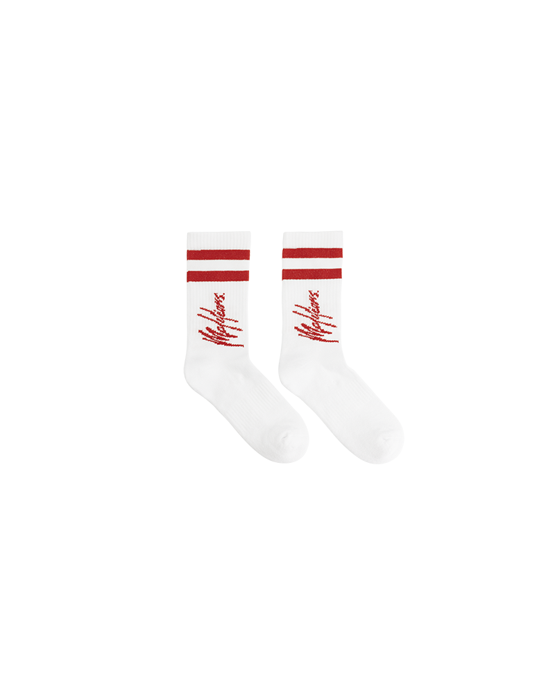 Malelions Signature Christmas Socks 3-Pack | White/Red