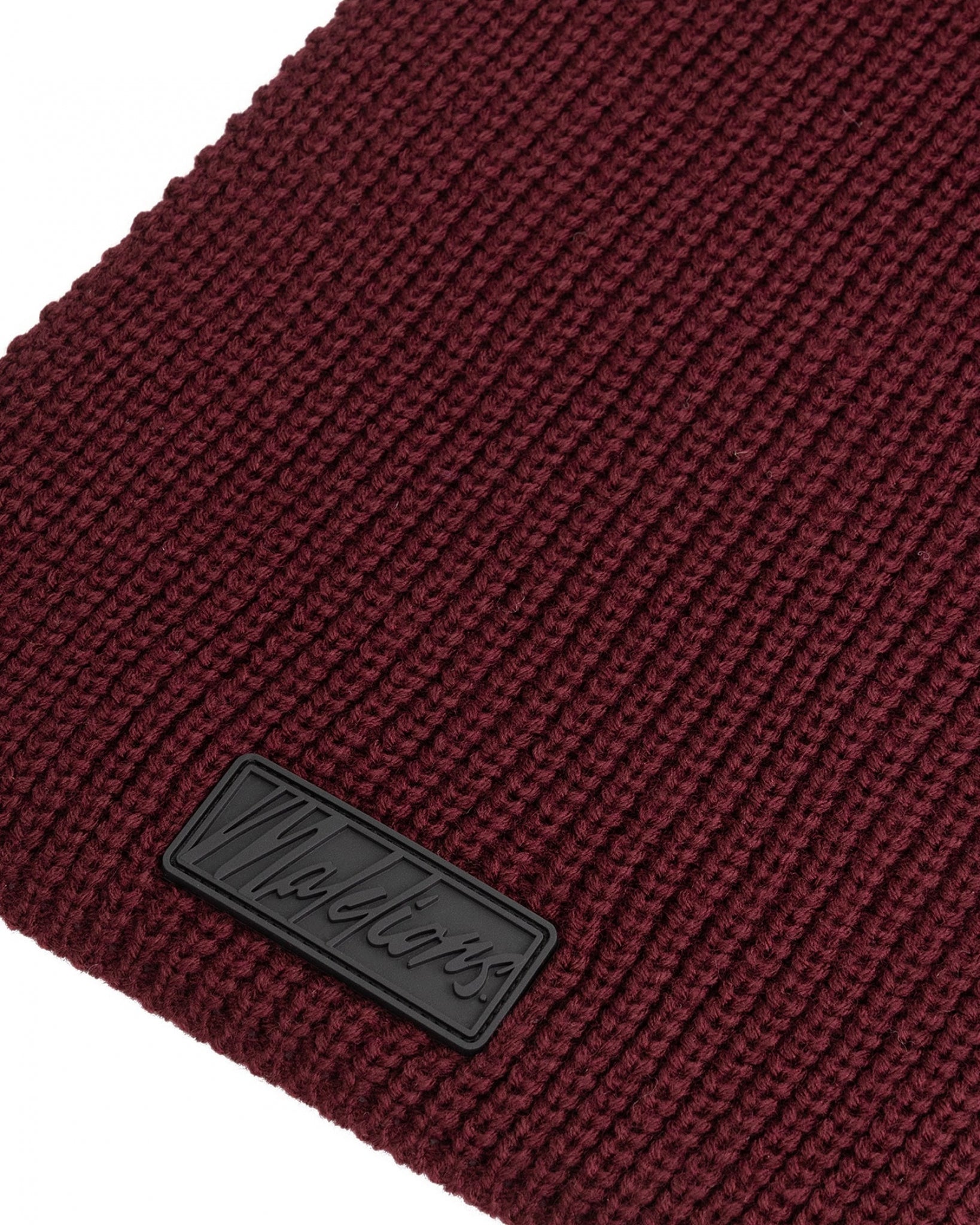 Malelions Men Ribbed Logo Scarf- Burgundy Malelions