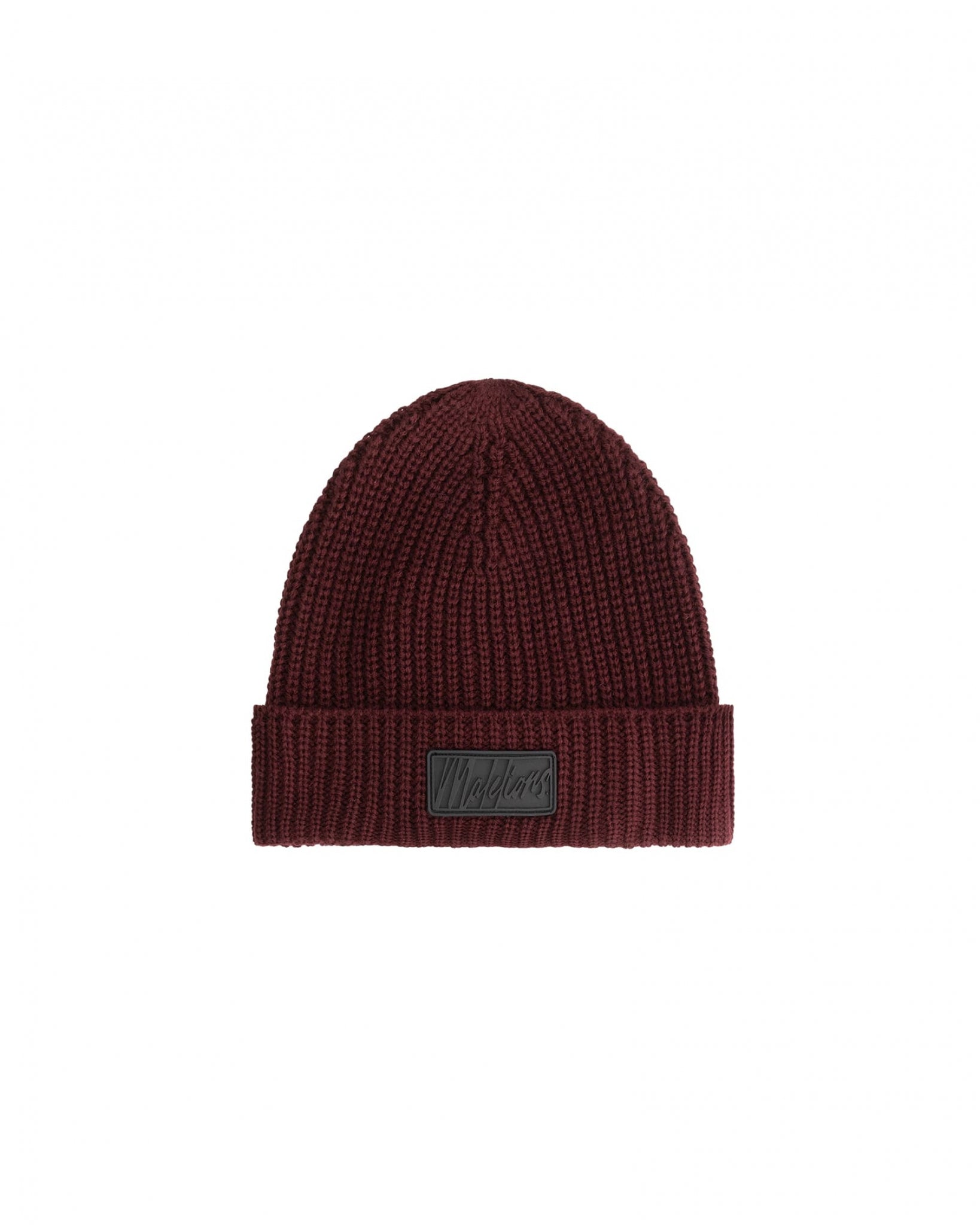 Malelions Men Ribbed Beanie Scarf Set- Burgundy Malelions