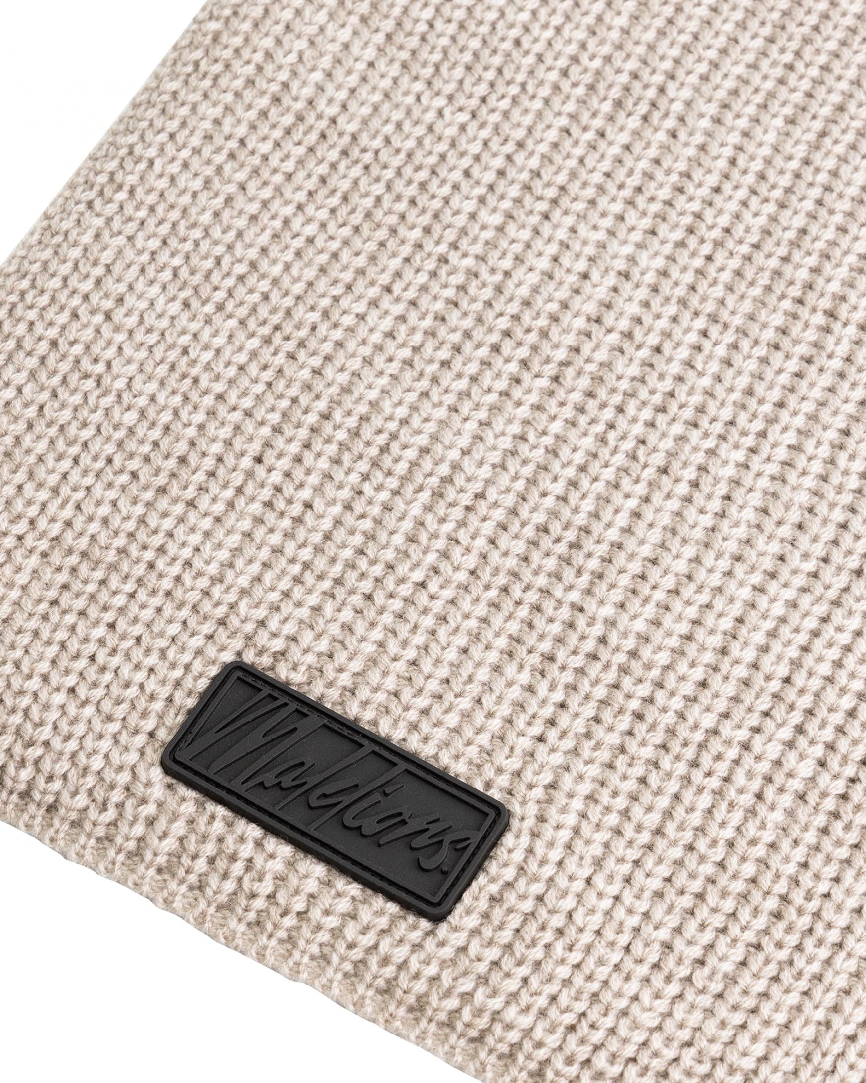 Malelions Herren-Schal mit geripptem Logo | Taupe