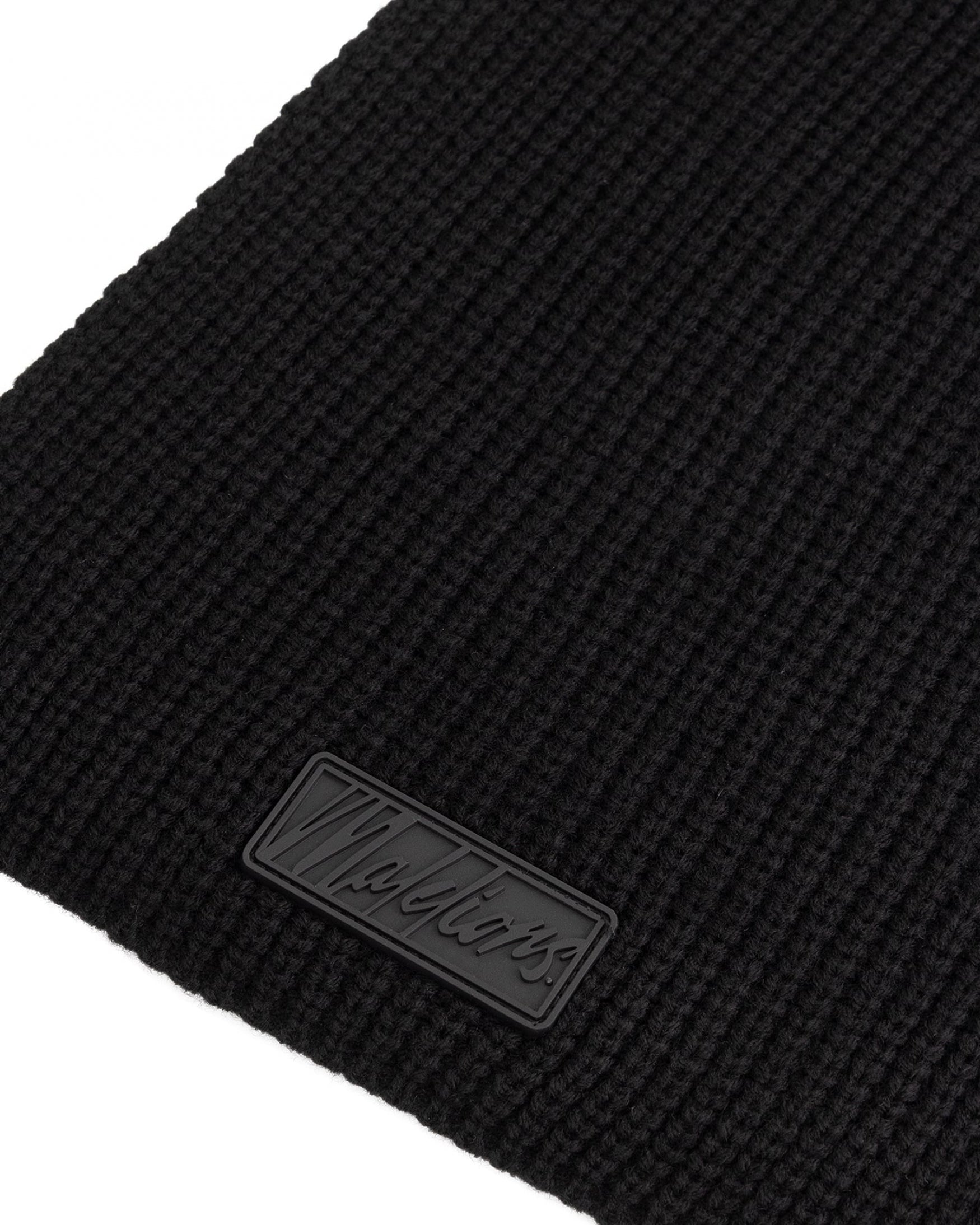 Malelions Men Ribbed Logo Scarf | Black
