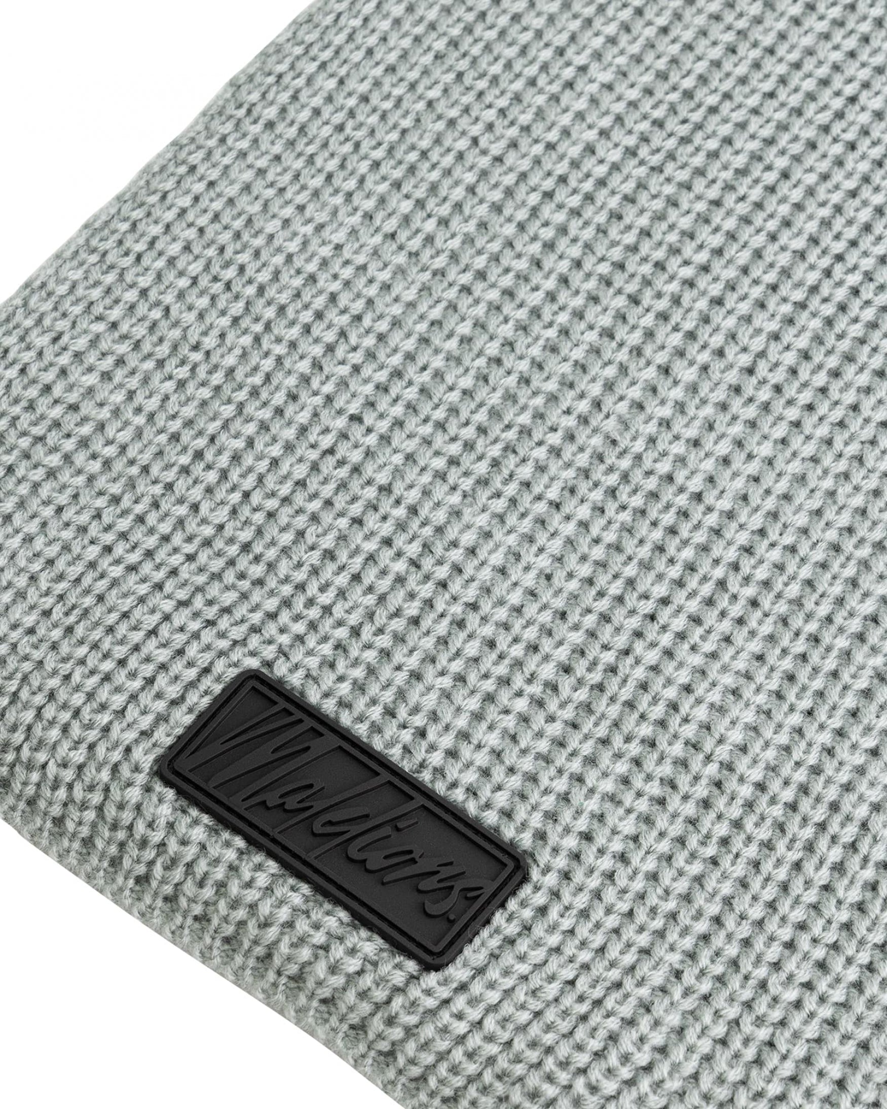 Malelions Men Ribbed Logo Scarf | Aqua Grey