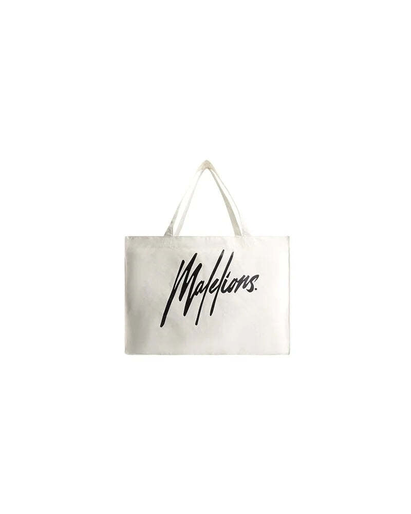  Malelions Men Signature Tote Bag | Vintage White